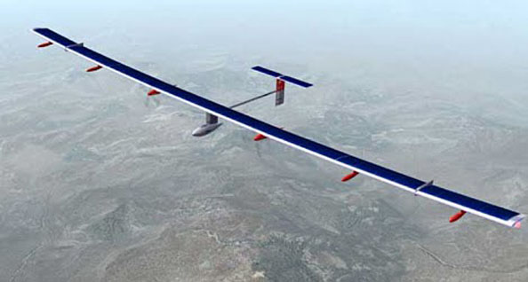 самолет на солнечных батареях