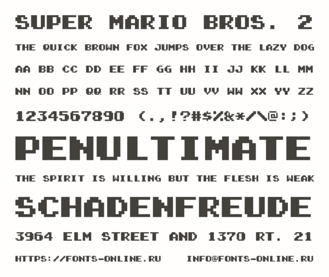 шрифты Super Mario Bros.